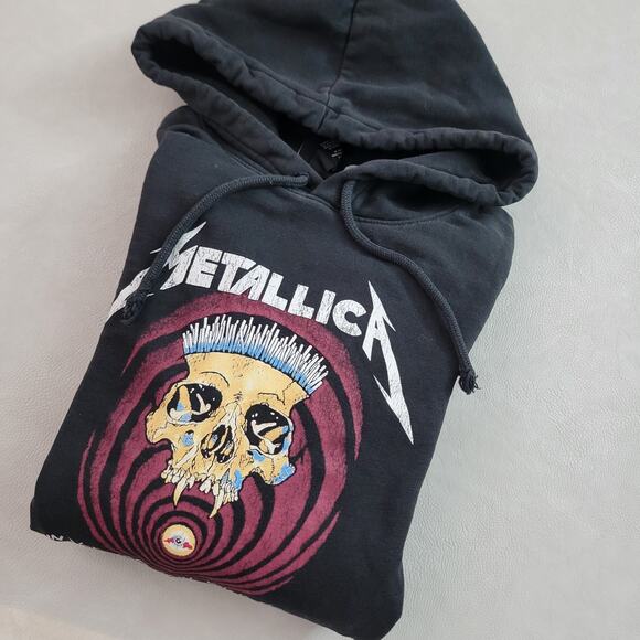 H&M Metallica In Vertigo You Will Be Hoodie Mens M Black Fleece Sweatshirt - Picture 7 of 10